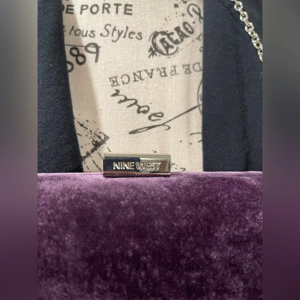 Elegant Purple Velvet Women Bag - Picture 2 of 4